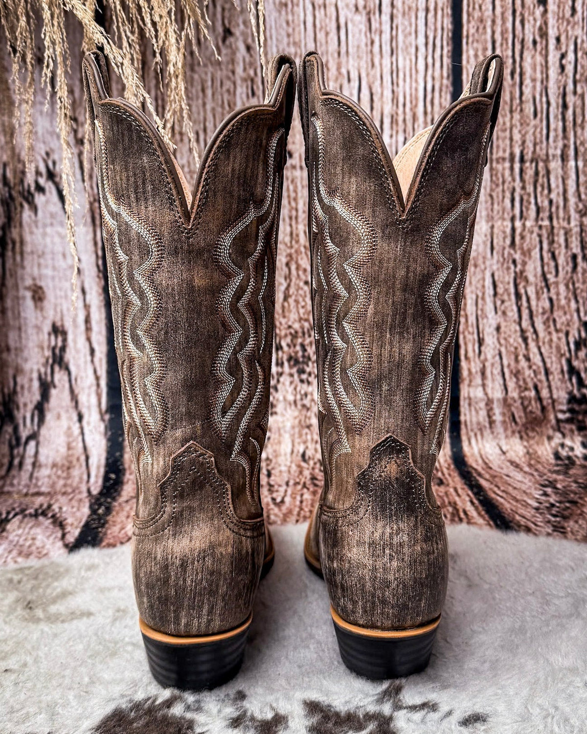Esme Twisted X Women's 12" Western Boot - Distressed Brown
