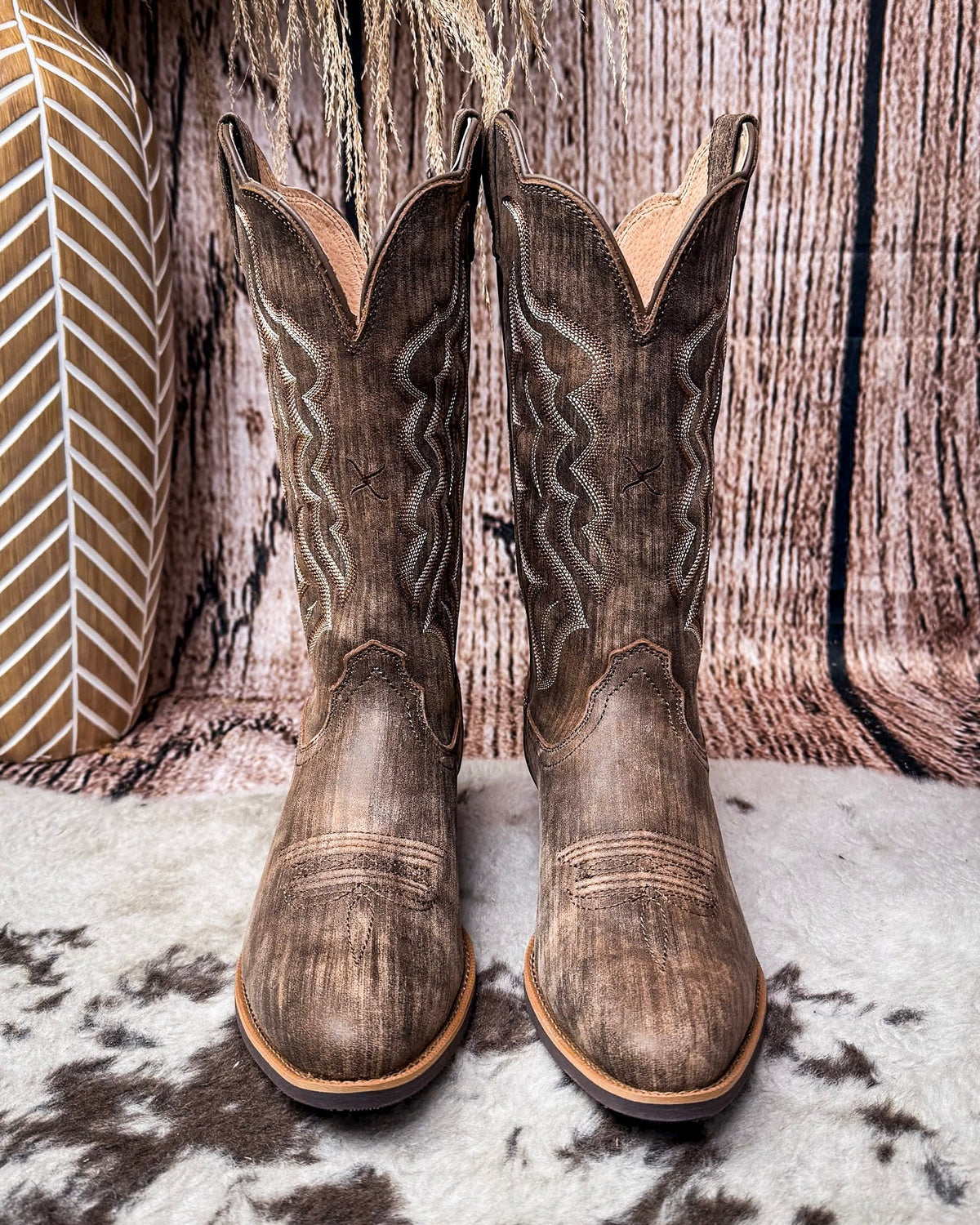 Esme Twisted X Women's 12" Western Boot - Distressed Brown