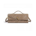 Adornia Suede Tan Woven Baguette Bag