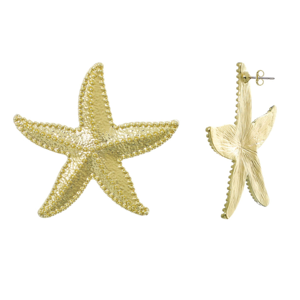 Gold Plated Oversized Shell Stud Earrings