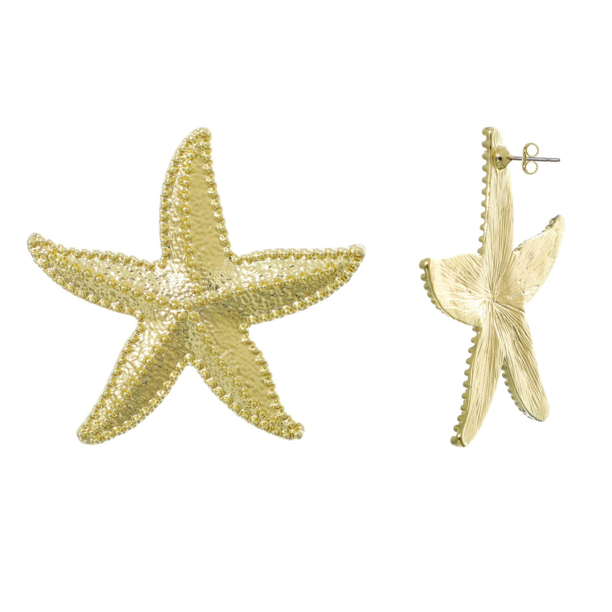 Gold Plated Oversized Shell Stud Earrings