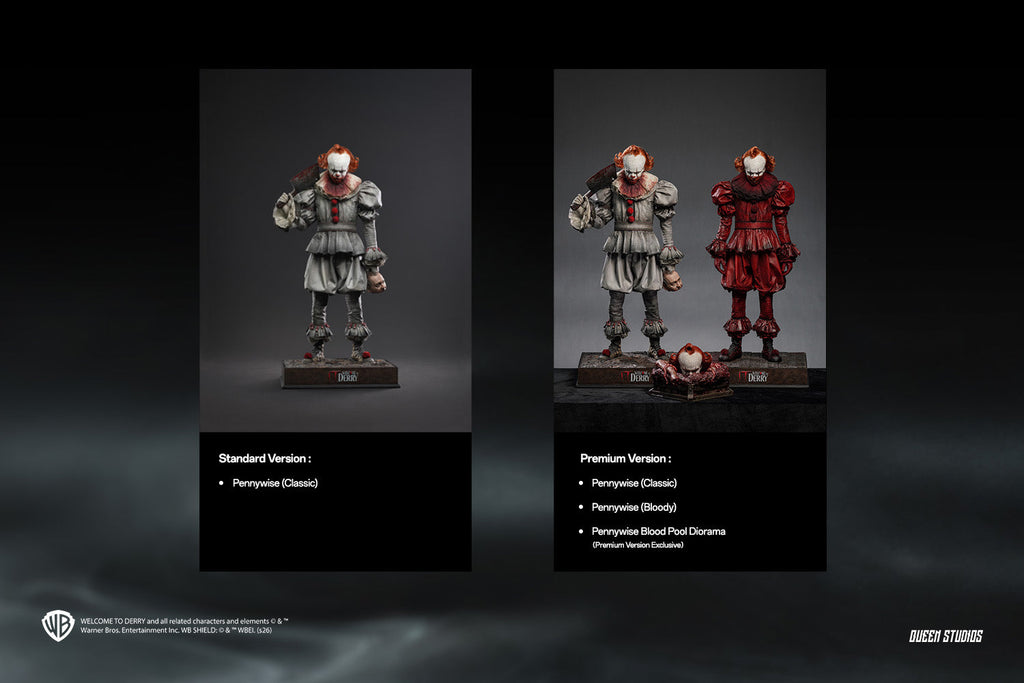 IT Welcome to Derry (Season 1): Pennywise 1/3 Statue Premium Version Set