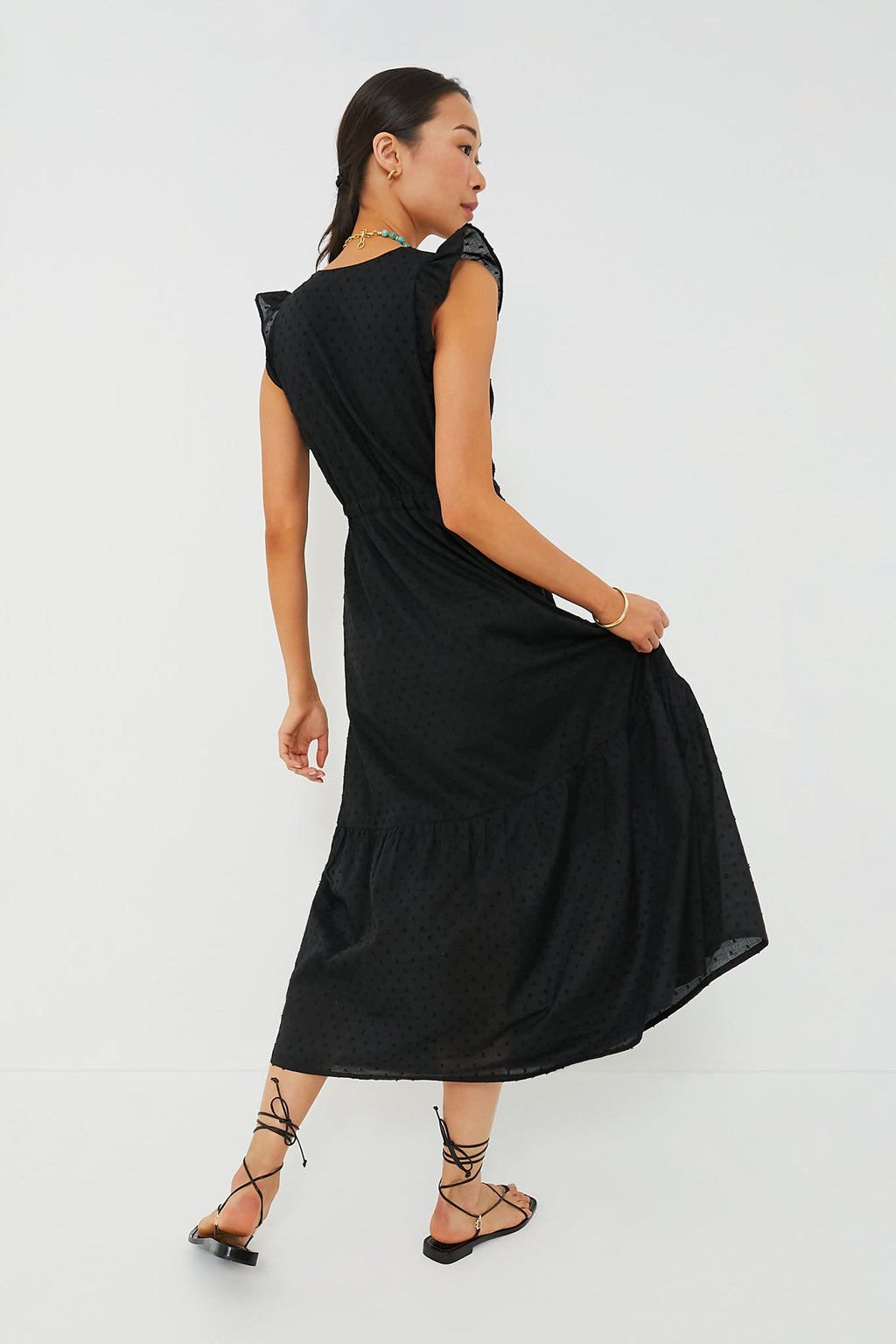 Black Swiss Dot Surya Dress