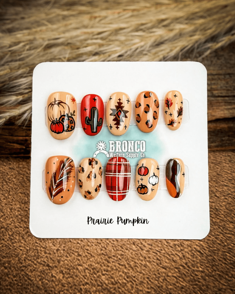 Fall Western Press-On Nails