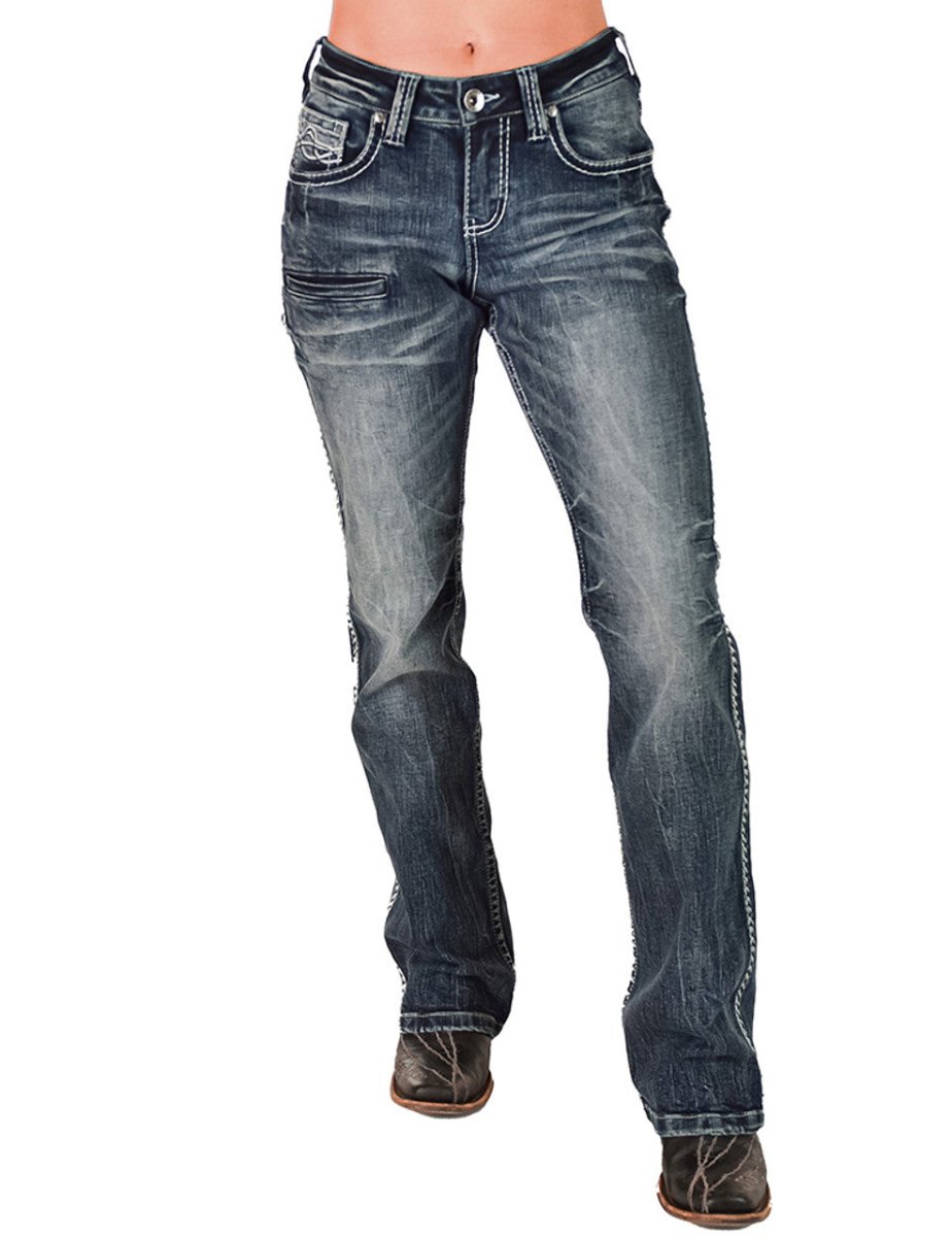 Fame Bootcut Jeans in Dark Wash by Cowgirl Tuff