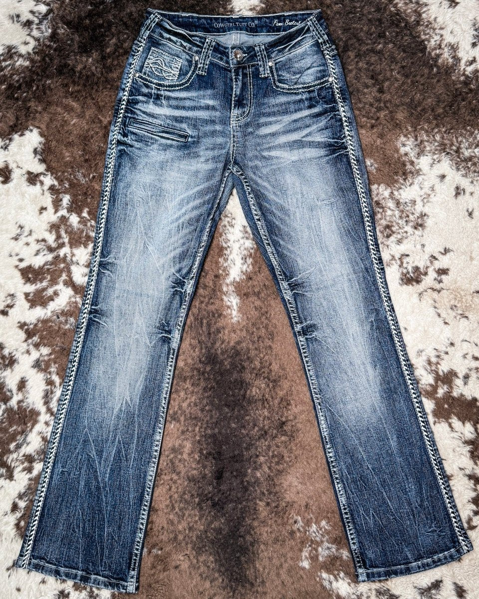 Fame Bootcut Jeans in Dark Wash by Cowgirl Tuff