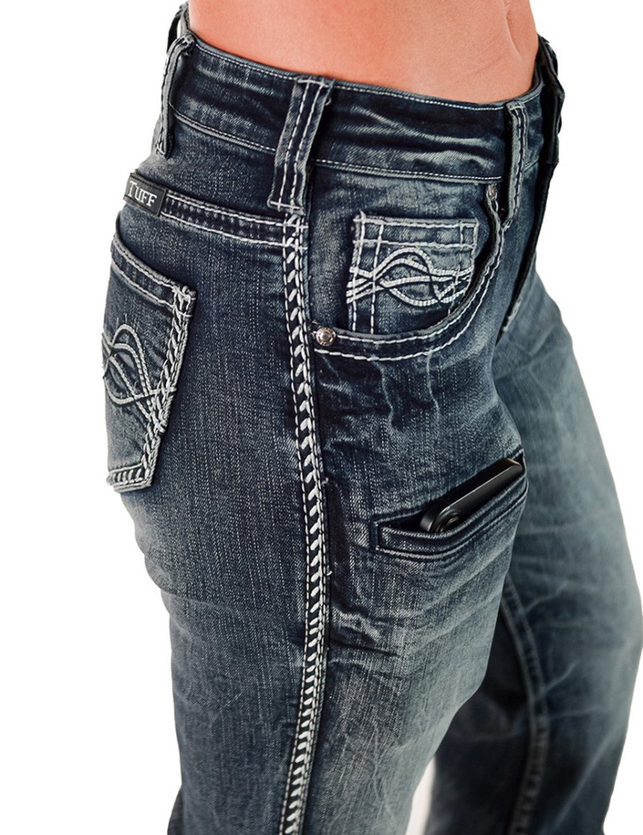 Fame Bootcut Jeans in Dark Wash by Cowgirl Tuff
