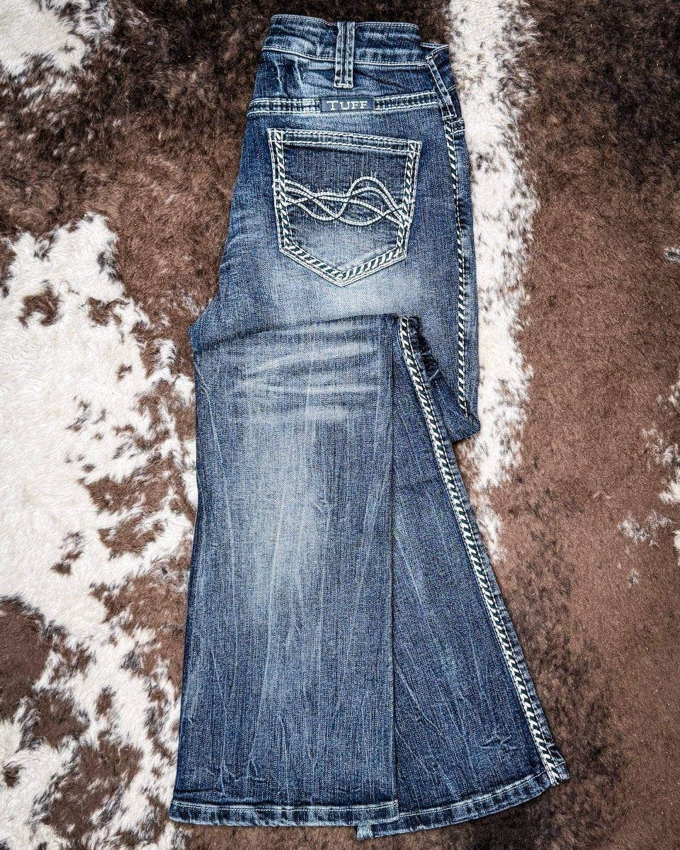 Fame Bootcut Jeans in Dark Wash by Cowgirl Tuff