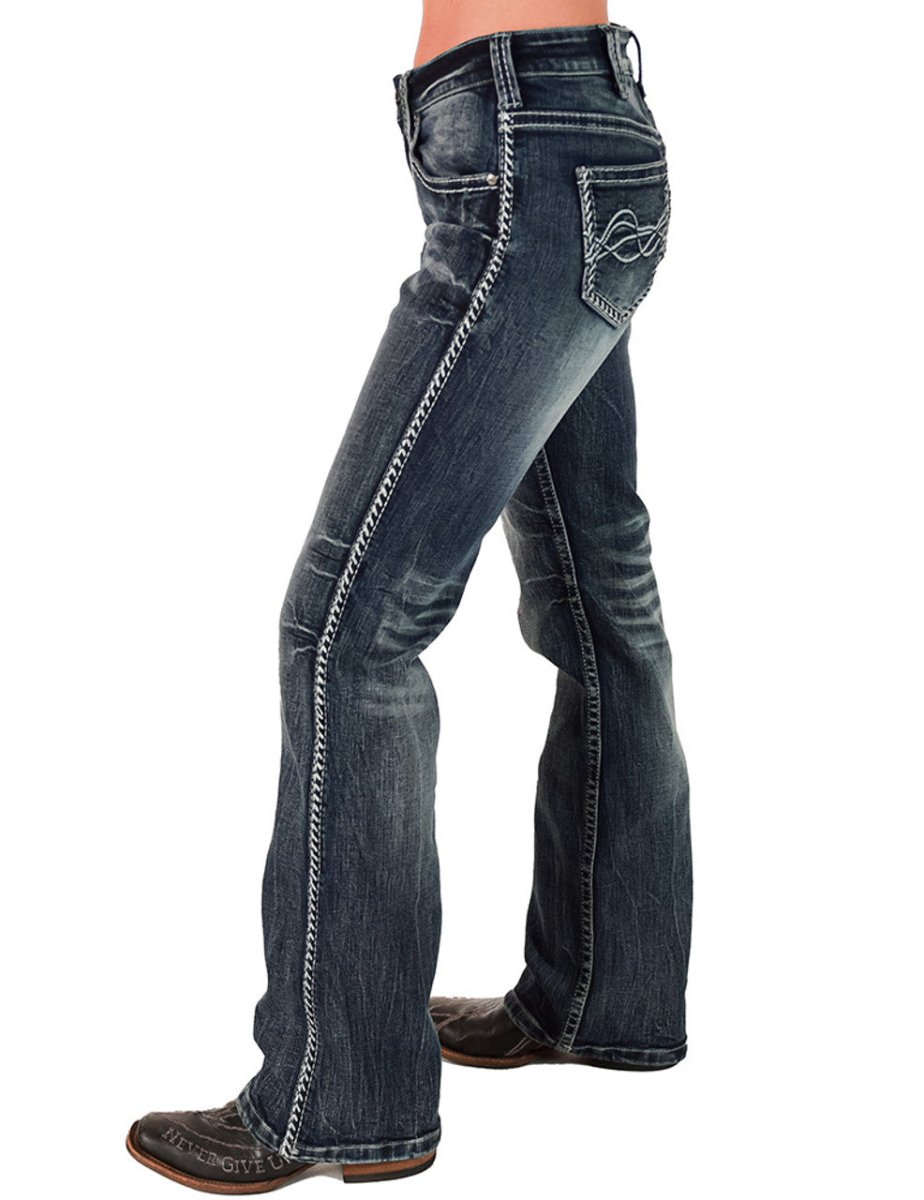Fame Bootcut Jeans in Dark Wash by Cowgirl Tuff