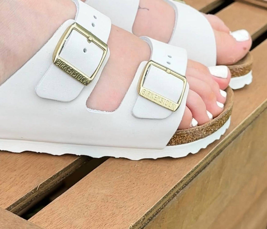 Women's Arizona Nubuck Leather Sandals In Antique White
