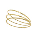 Adornia Hammered 3mm Bangle Set gold