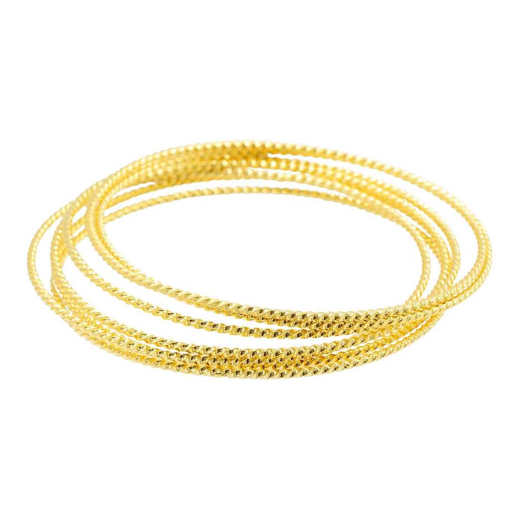 14K Gold Plated 7-Piece Skinny Bangle Set