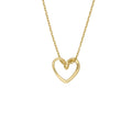 Fossil Women's Sawyer Open Heart Gold-Tone Stainless Steel Pendant Necklace