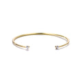 14k Gold Plated Crystal Ends Open Cuff