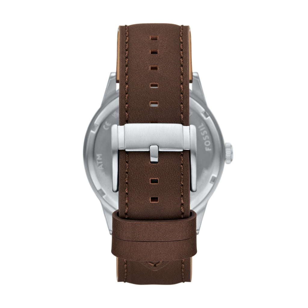 Fossil Men's Flynn 48mm Multifunction Brown Leather Watch