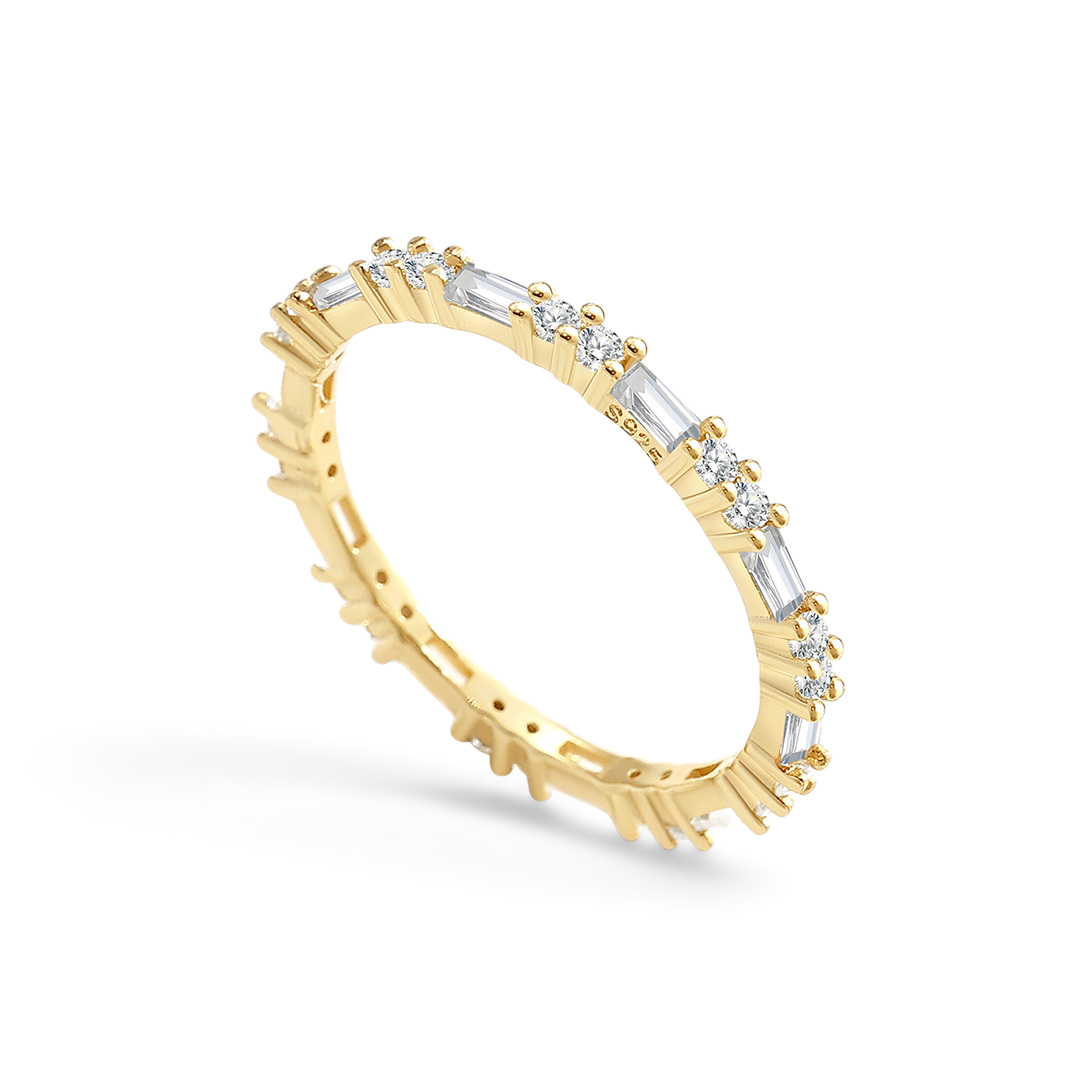Baguette Gemstone Stacking Ring