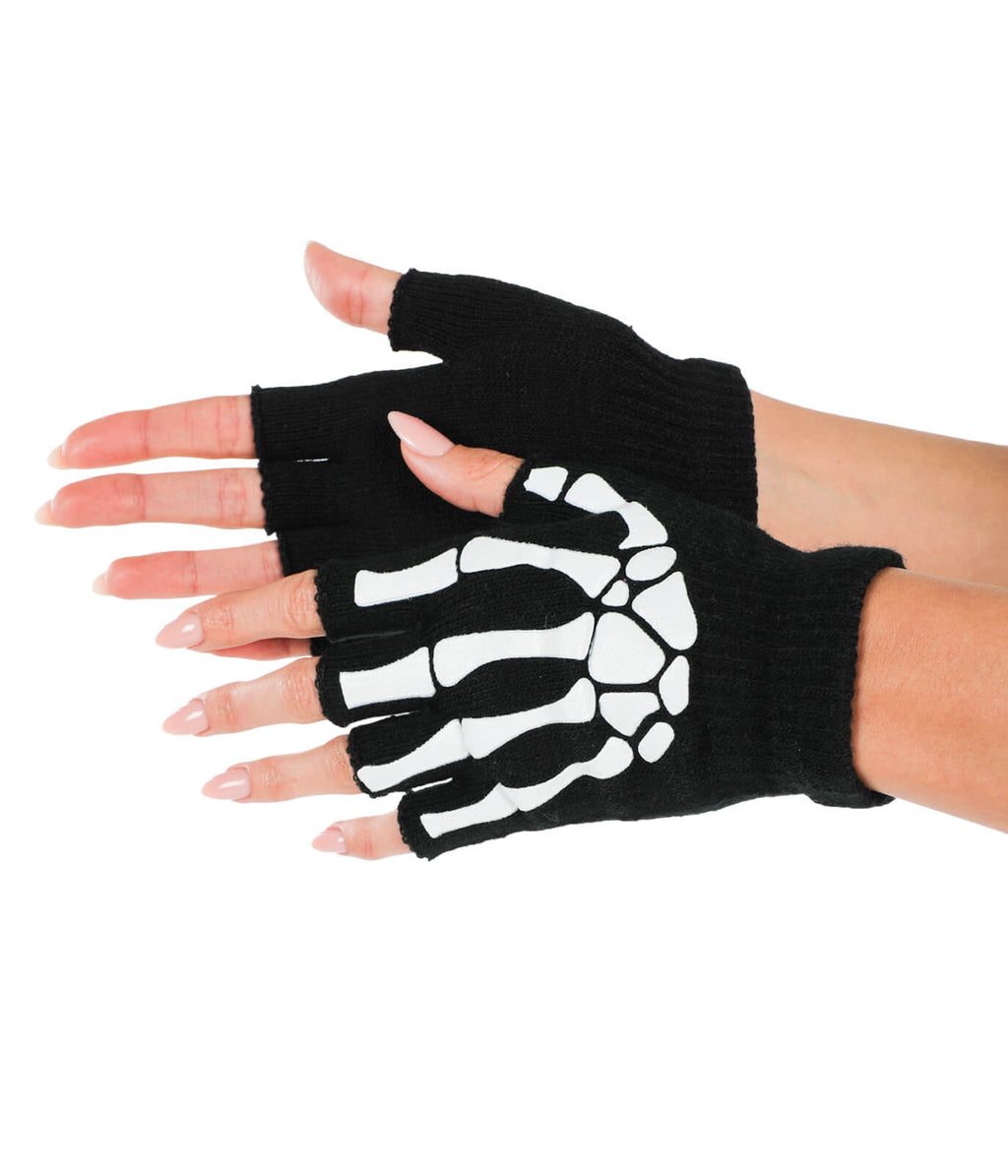 Fingerless Skeleton Gloves