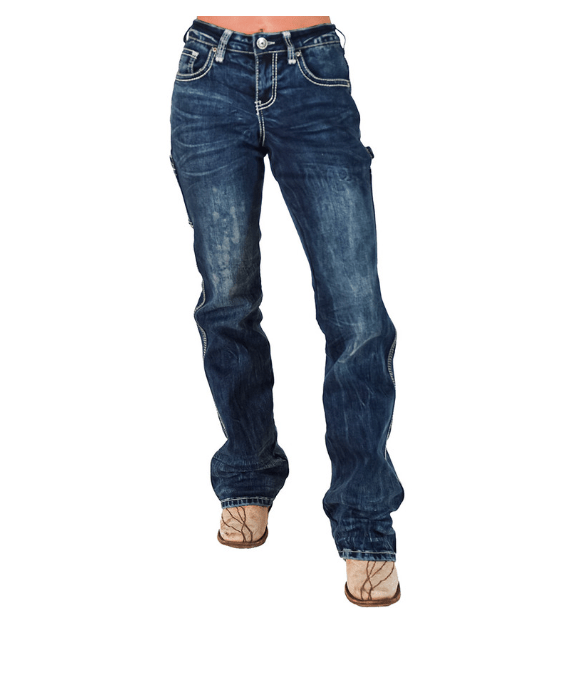 Flannel Cowgirl Carpenter Bootcut Jeans by Cowgirl Tuff