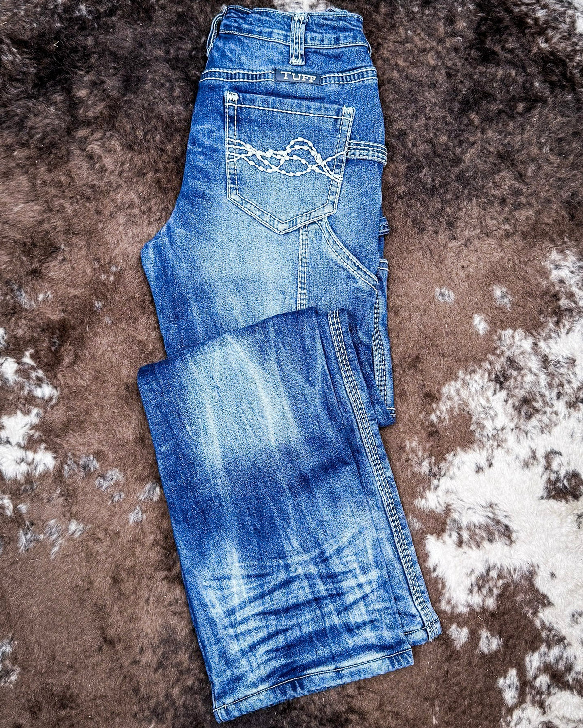 Flannel Cowgirl Carpenter Bootcut Jeans by Cowgirl Tuff