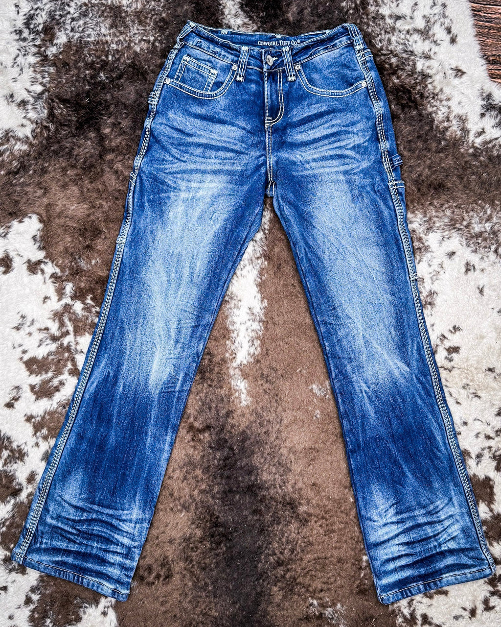 Flannel Cowgirl Carpenter Bootcut Jeans by Cowgirl Tuff