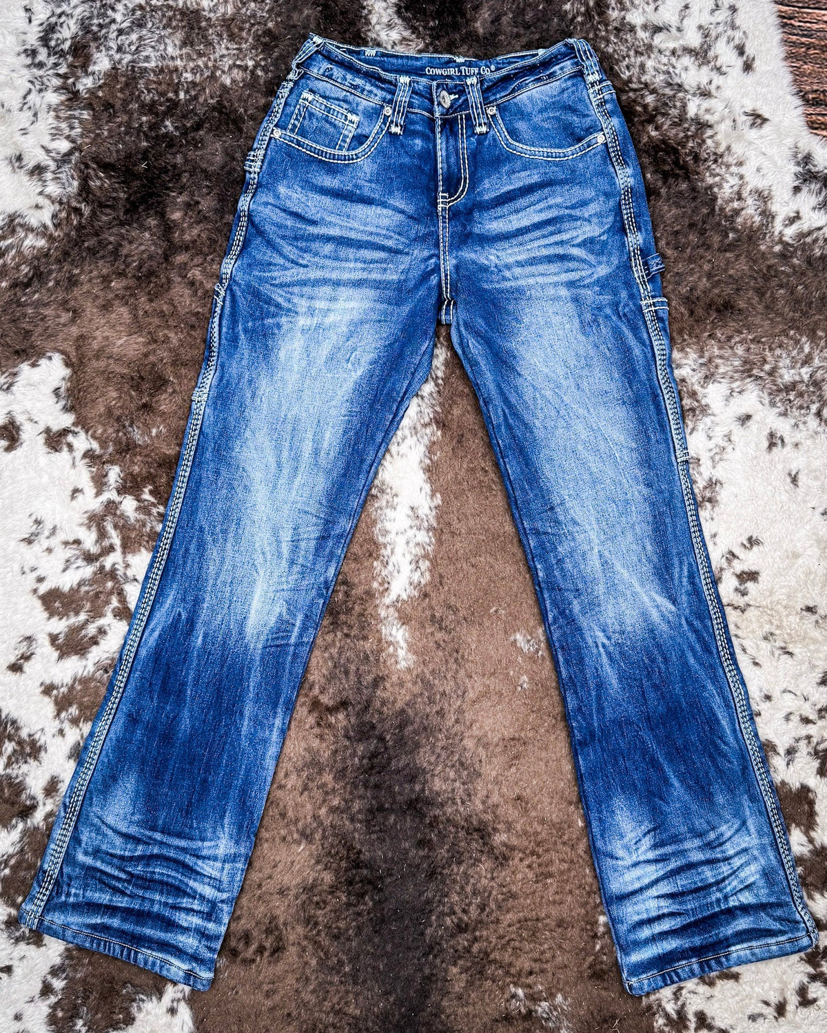 Flannel Cowgirl Carpenter Bootcut Jeans by Cowgirl Tuff