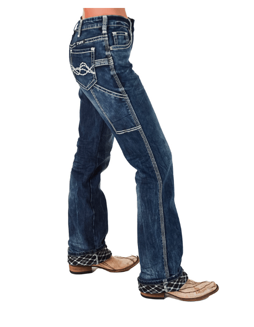 Flannel Cowgirl Carpenter Bootcut Jeans by Cowgirl Tuff