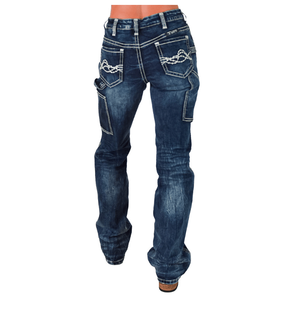 Flannel Cowgirl Carpenter Bootcut Jeans by Cowgirl Tuff