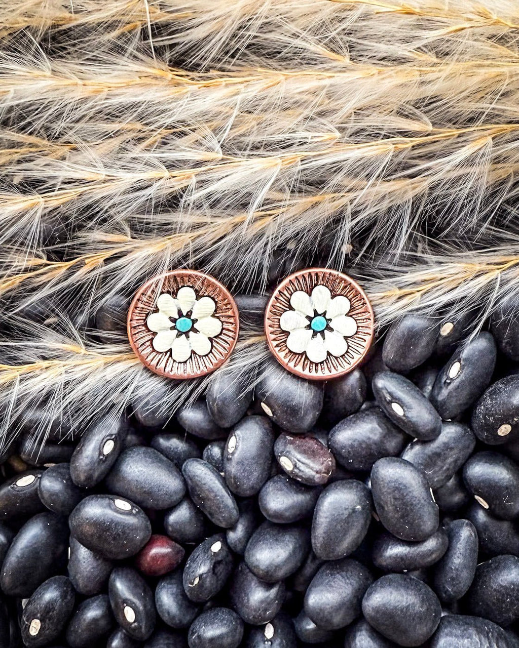 Flourish Flower Fashion Stud Earrings - Natural