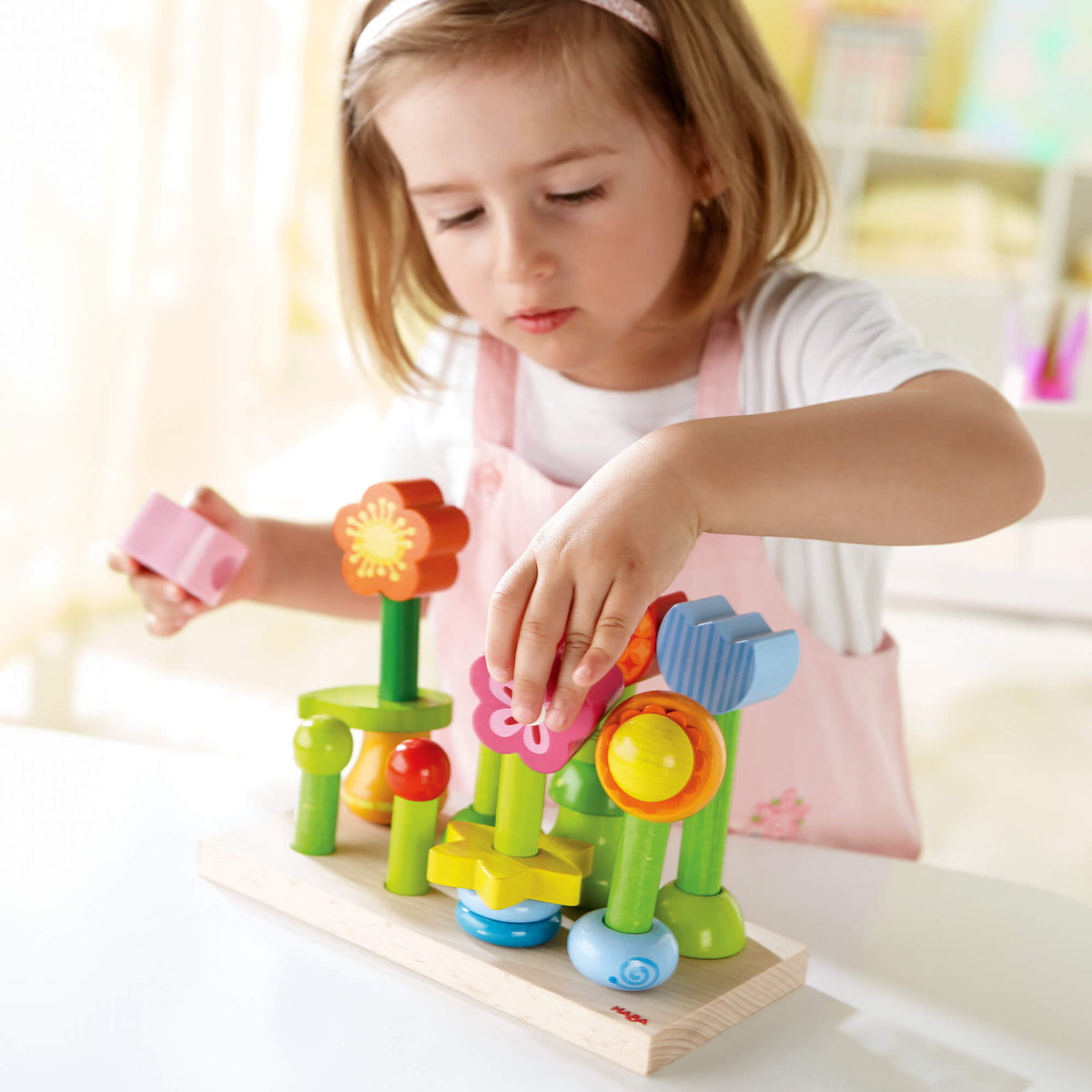 Flower Garden Wooden Sorting and Stacking Game
