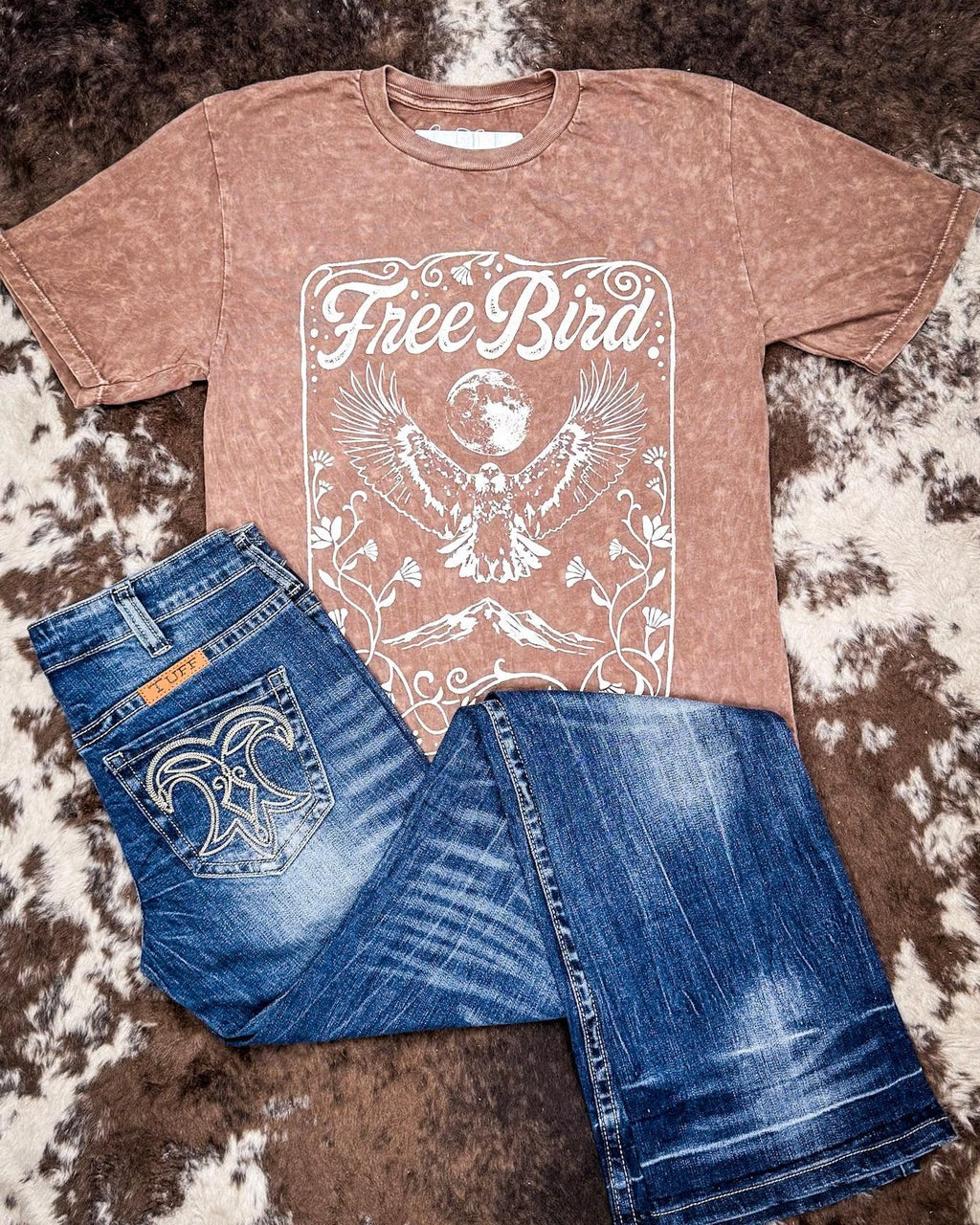 Free Bird Graphic Tee - Mocha