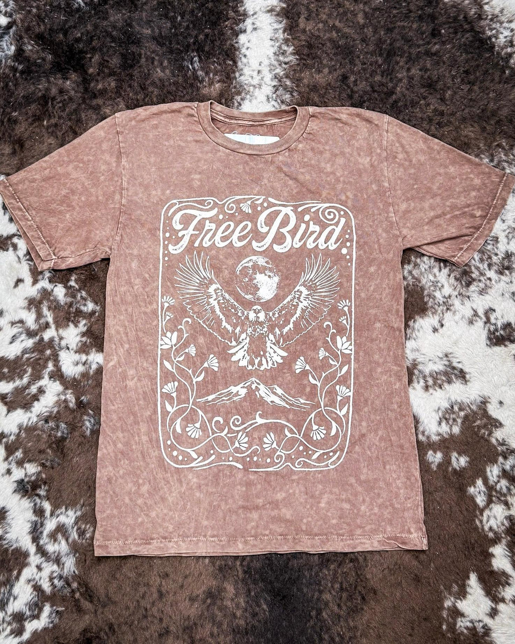 Free Bird Graphic Tee - Mocha