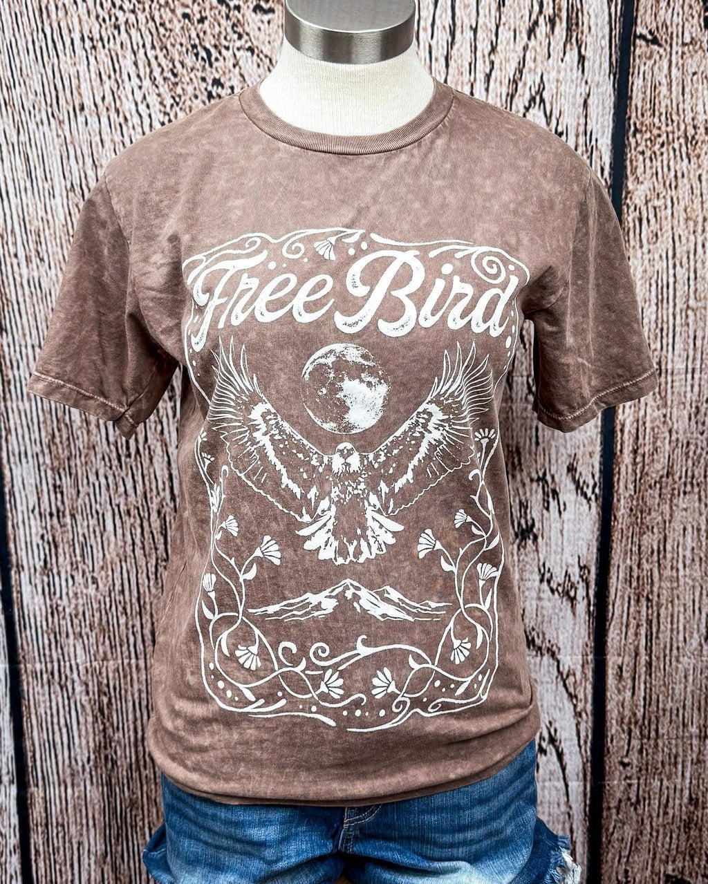 Free Bird Graphic Tee - Mocha