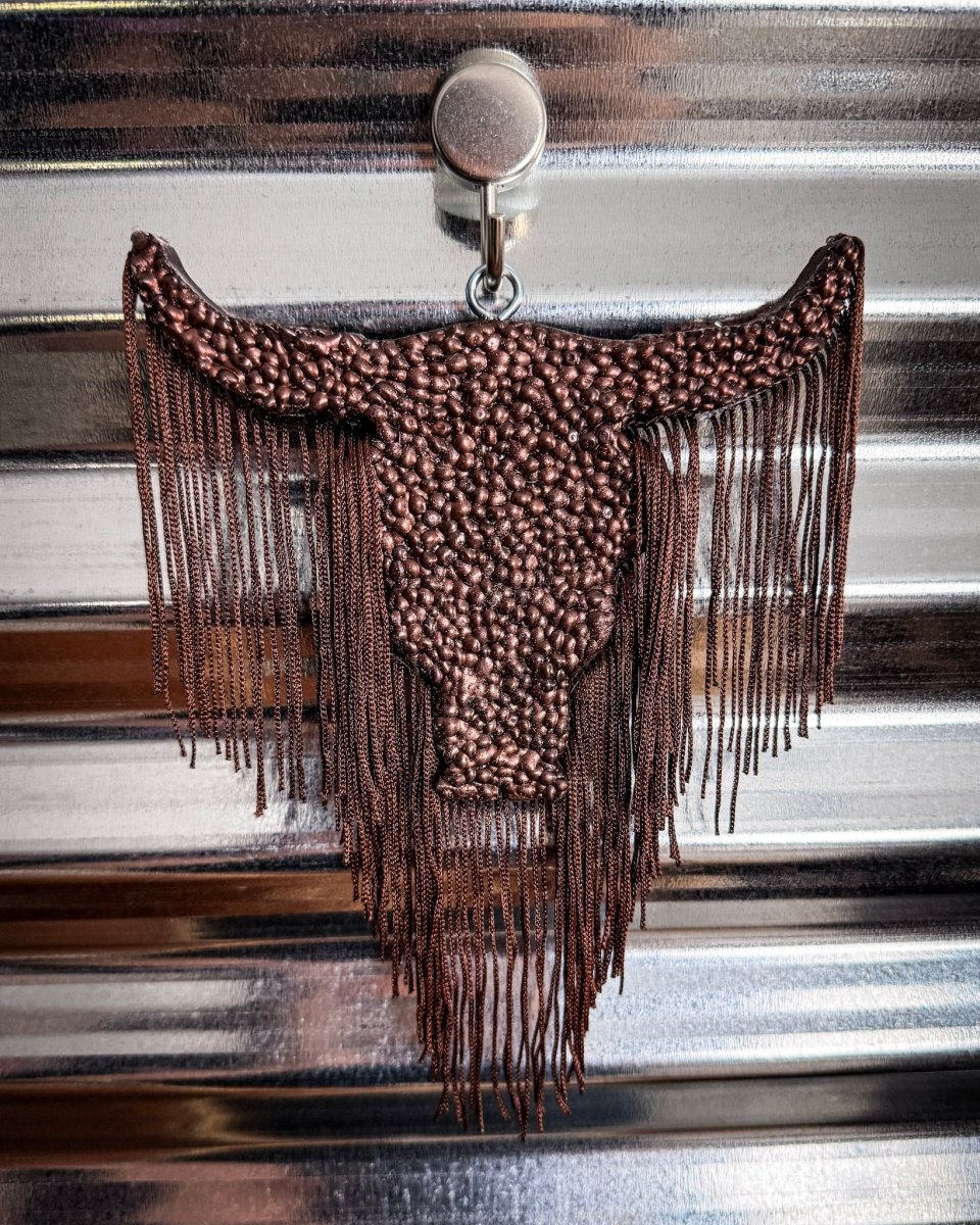Fringe & Frosting Bull Skull Car Freshie in Pumpkin Cupcake Scent