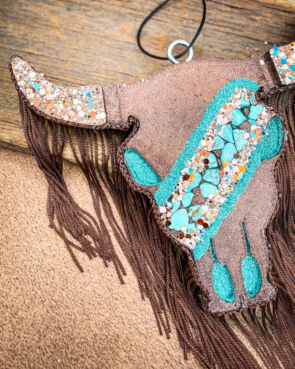 Fringe & Frosting Bull Skull Car Freshie in Pumpkin Cupcake Scent