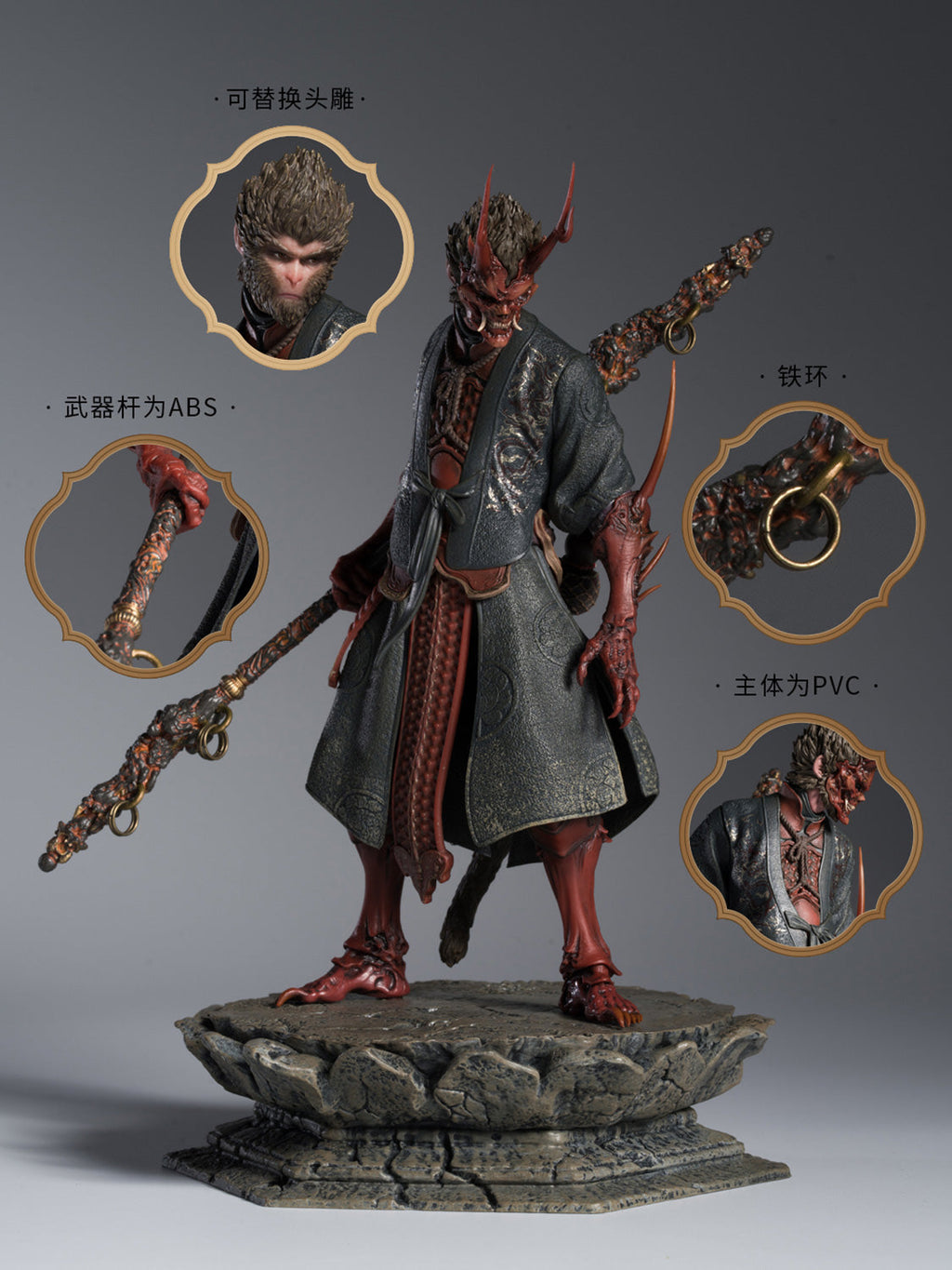 Black Myth Wukong: The Destined One in Yaksha’s Outrage Armor Set 1/12 Scale
