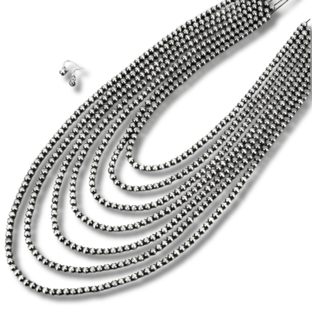 Gatton Navajo Style Pearl Layer Fashion Necklace