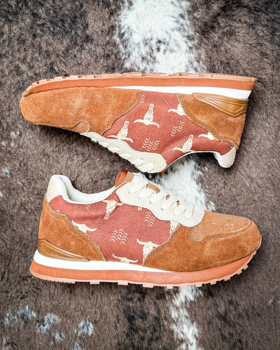 Giddyup Longhorn Tennis Shoes in Brown by Roper