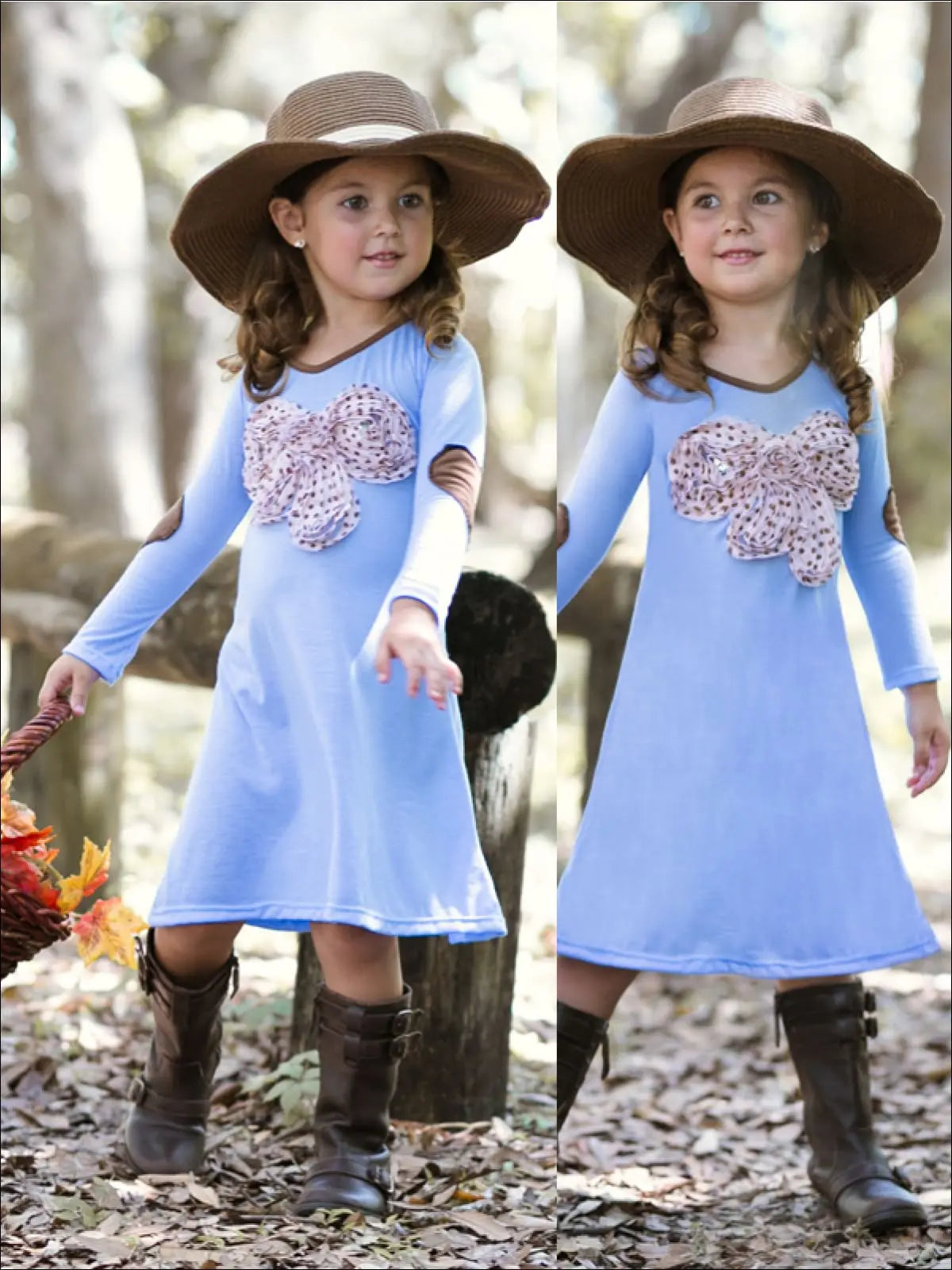 Big Bow A-Line Elbow Patch Dress