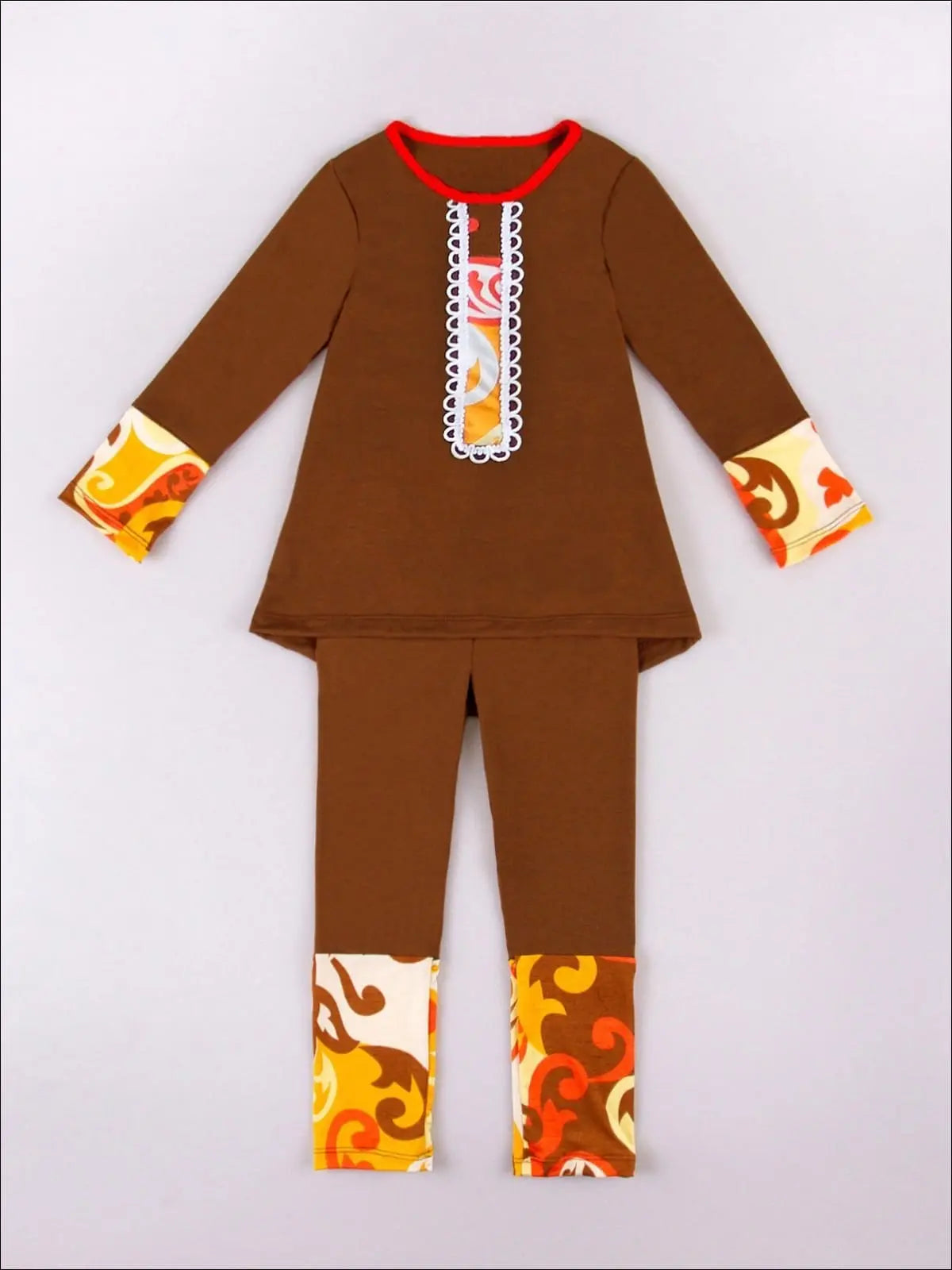 Boho Brown Tunic And Legging Set