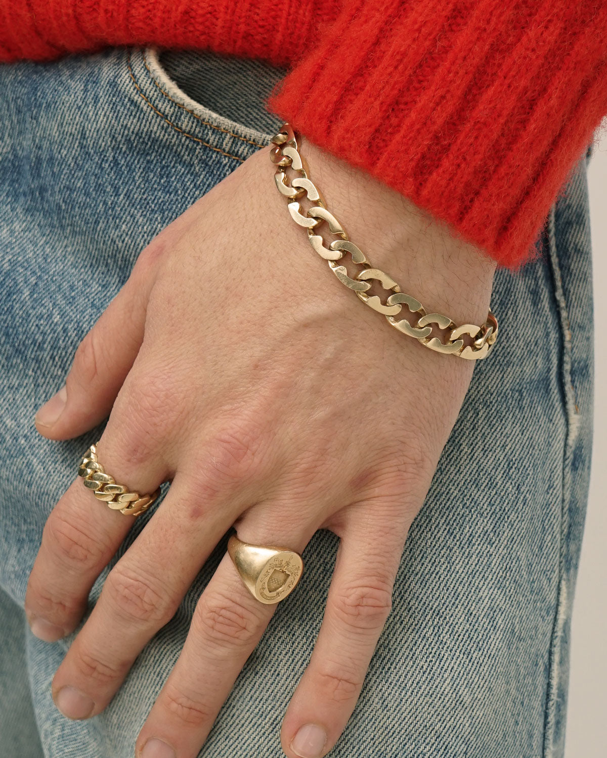 14k Gold Seal Ring / size: 9.5