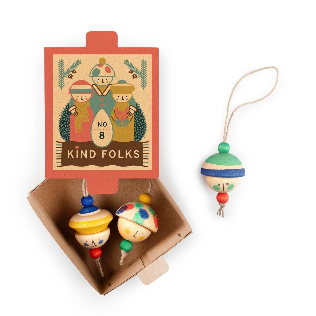 Kind Folks Wooden Ornament Set