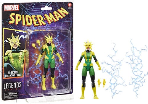 HASBRO COLLECTIBLES: MARVEL LEGENDS - SPIDER MAN RETRO COMICS - ELECTRO ( FRANCINE FRYE) ACTION FIGURE
