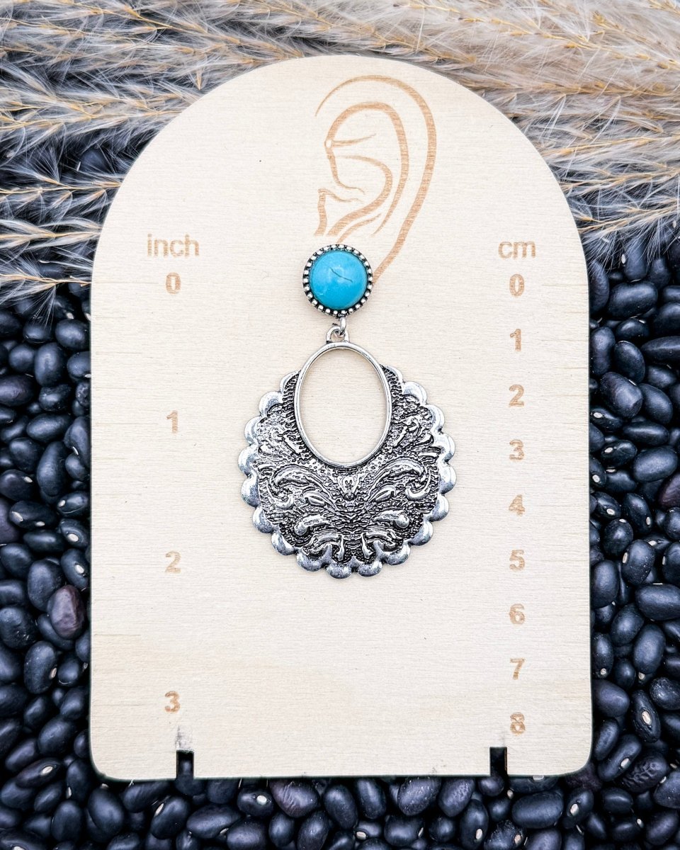 Havencrest Etched Fashion Dangle Earrings in Turquoise