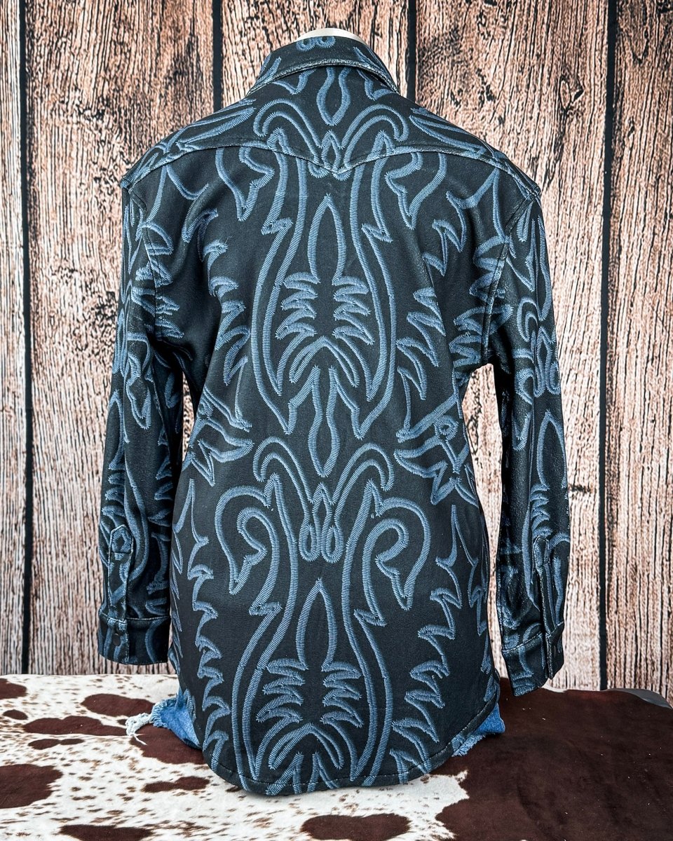 Hollis Boot Stitch Fleece Shacket by Lucky & Blessed