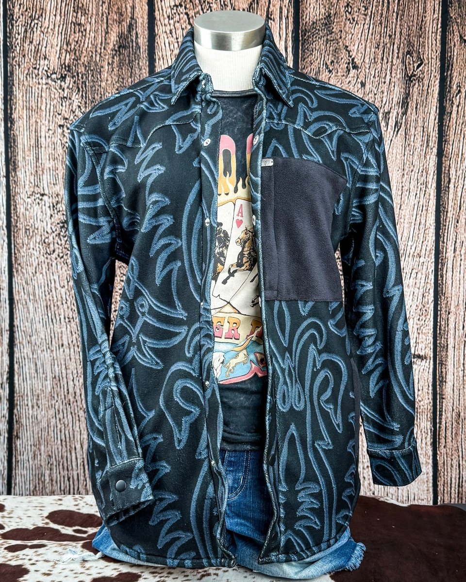 Hollis Boot Stitch Fleece Shacket by Lucky & Blessed