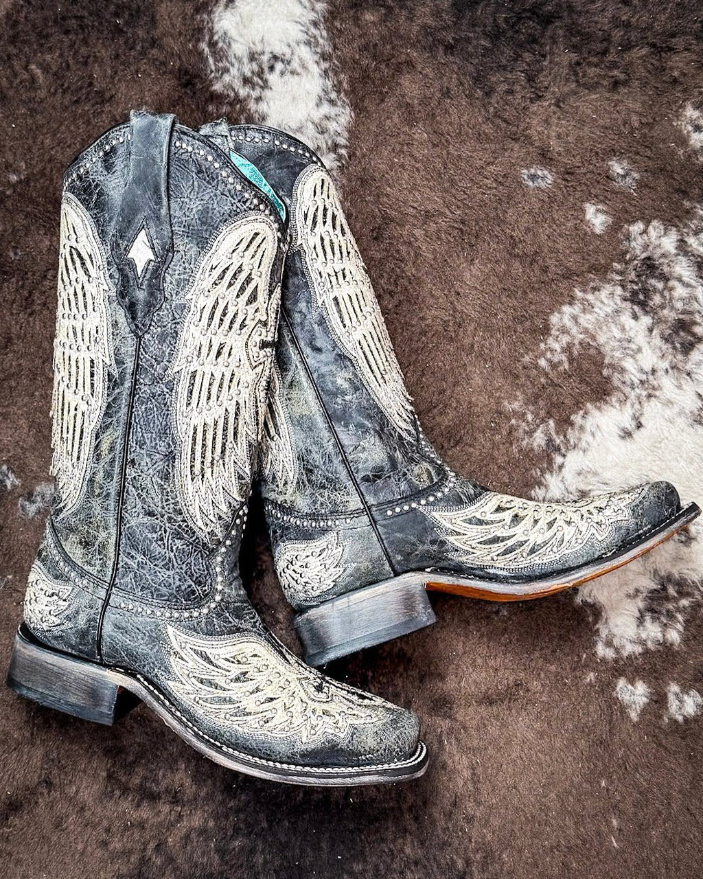Holy Wild Square Toe Boots in Worn Black by Corral