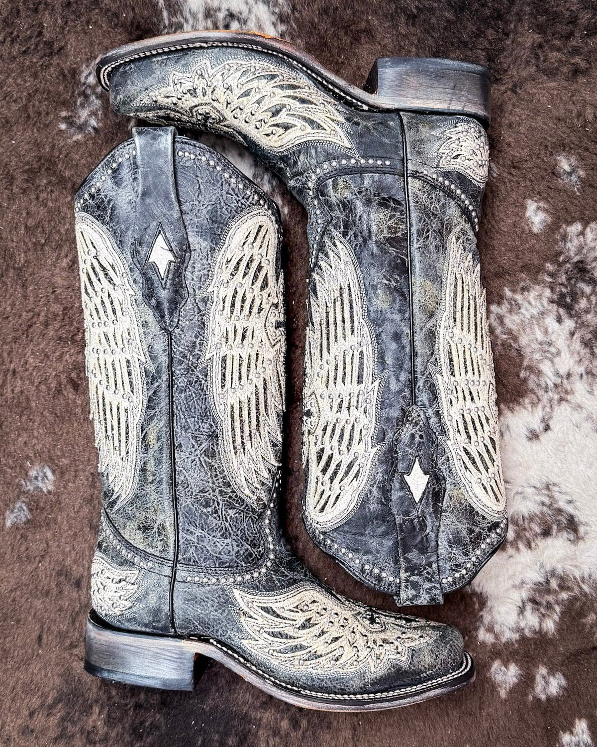Holy Wild Square Toe Boots in Worn Black by Corral