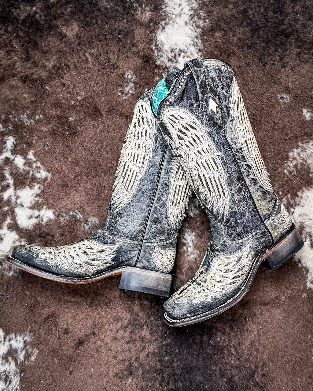 Holy Wild Square Toe Boots in Worn Black by Corral
