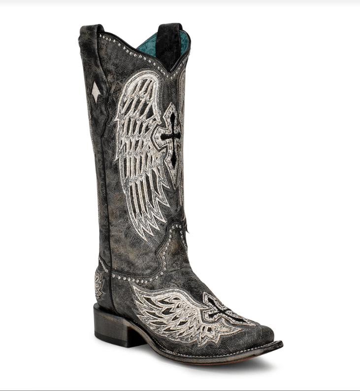 Holy Wild Square Toe Boots in Worn Black by Corral
