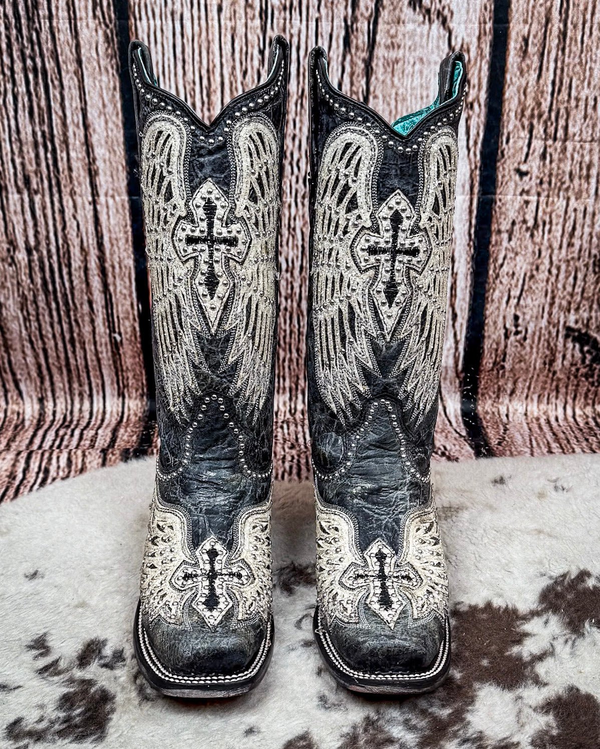 Holy Wild Square Toe Boots in Worn Black by Corral